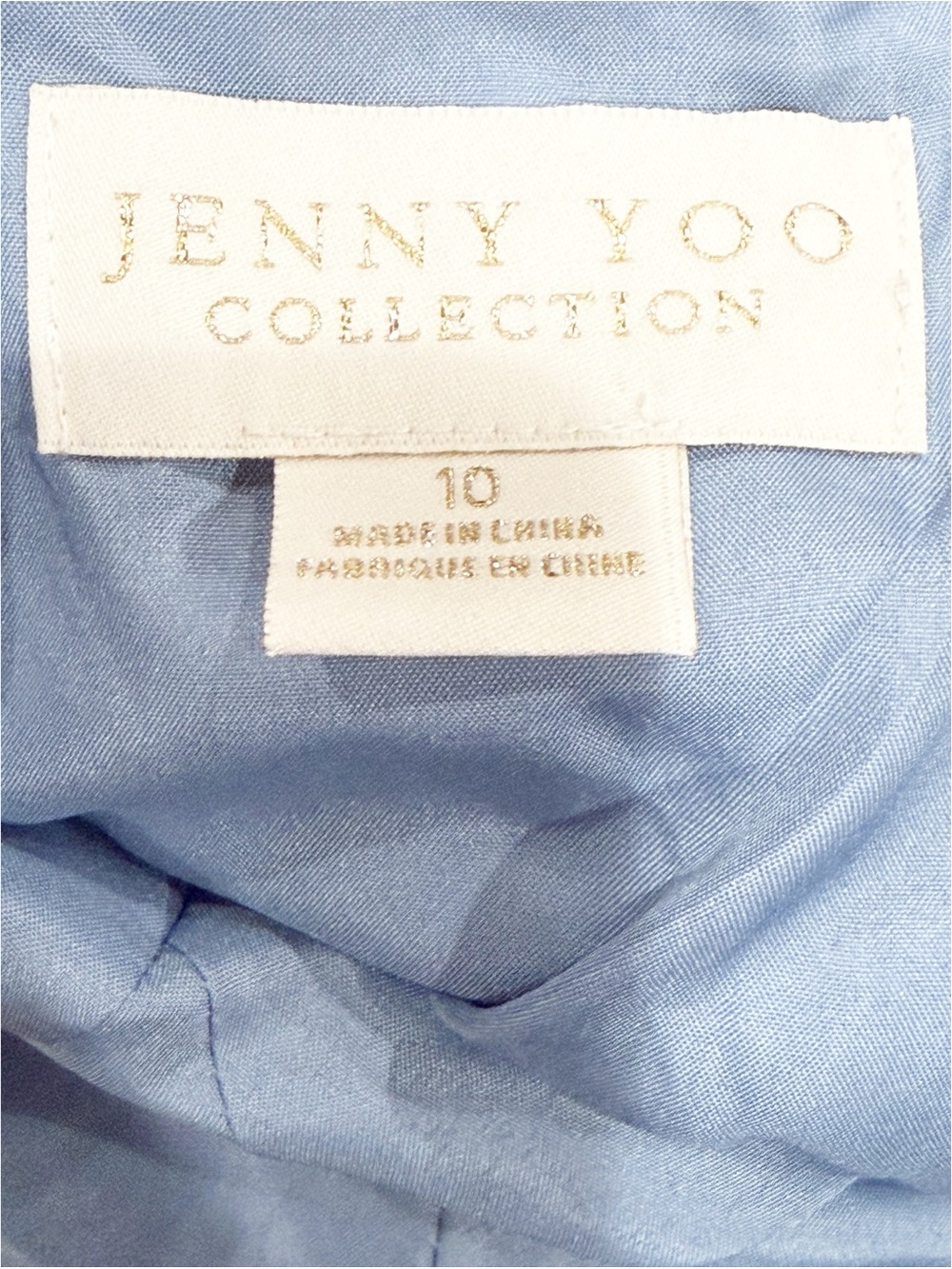 Jenny Yoo Collection Inesse Chiffon Gown | Dusty Blue | Size 10 - Picture 7 of 8